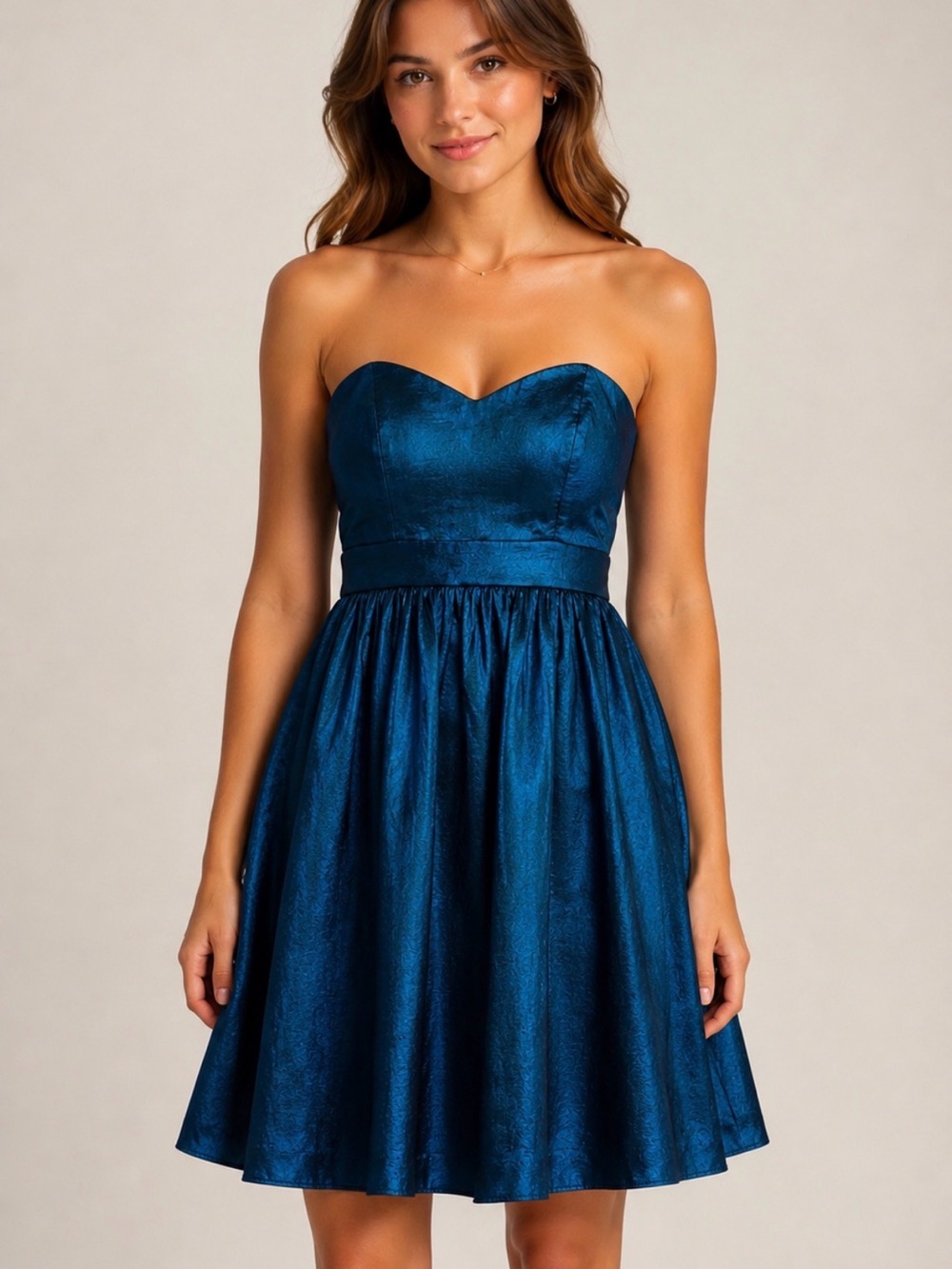 Hailey by Adrianna Papell Blue Shimmer Convertible Dress Size 2 cocktail hoco